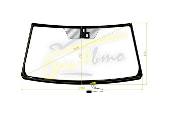 Стекло лобовое LEXUS LX 2007-2021 (J200-LHD) обогрев щеток, место под датчик дождя, молдинг, фурнитура, атермальное, акустическое, 
Бренд: BENSON с синей полосой
