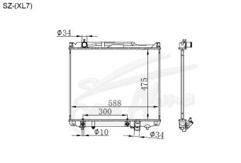 Радиатор SUZUKI XL-7 1998-2006 (TD52)(dies) (DW10) 
Бренд: TONGSHI PL16AT