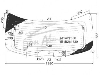 Стекло заднее с обогревом OPEL ANTARA 2006-2015 (L07) 1 отверстие 
Бренд: BSG