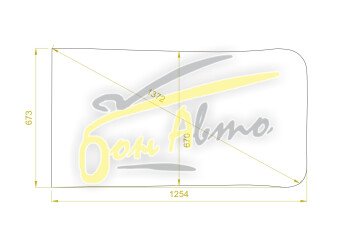 Стекло лобовое NAVISTAR 9800 1991- (R-б/кап) 1254*673*1372 
Бренд: BSG с зеленой полосой