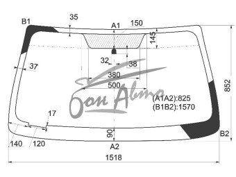 Стекло лобовое GMC ENVOY 2002- () 
Бренд: BSG с зеленой полосой