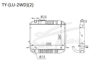 Радиатор TOYOTA TOYOACE 1984-2000 (LY50-200)(2WD-2) (2-5L) 
Бренд: TONGSHI AL48MT