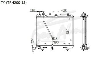 Радиатор TOYOTA HIACE 2004-2019 (TRH200)(2015-) (1-2TR) 
Бренд: TONGSHI PL26AT