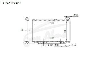Радиатор TOYOTA BREVIS 2001-2007 (JCG10) (1-2JZ FSE) 
Бренд: TONGSHI PL16AT