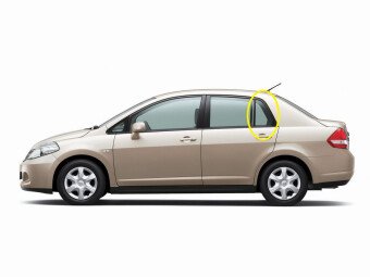 Стекло боковое NISSAN TIIDA LATIO 2004-2012 SC11-4d sed RQ/LH 
Бренд: BENSON Тонированное