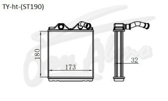 Радиатор отопителя TOYOTA CALDINA 1992-1996 (ST190) 
Бренд: TONGSHI AL32