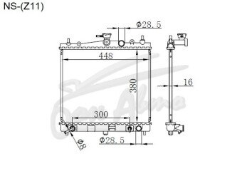 Радиатор NISSAN CUBE 2002-2008 (Z11) (CR,HR) 
Бренд: TONGSHI PL16AT