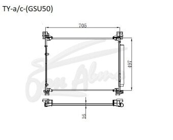 Радиатор кондиционера TOYOTA HIGHLANDER 2013-2019 (GSU50) 
Бренд: TONGSHI AL16