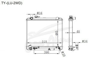 Радиатор TOYOTA TOYOACE 1984-2000 (LY50-200)(2WD) (2L) 
Бренд: TONGSHI AL48AT