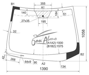 Стекло лобовое HYUNDAI AVANTE 2010-2015 (MD-LHD-2d) 
Бренд: BENSON с синей полосой