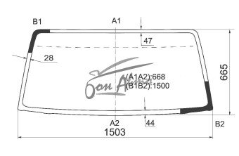 Стекло лобовое MITSUBISHI DELICA CARGO 1999-2010 (SKE ) 
Бренд: BENSON с синей полосой