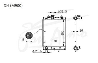 Радиатор SUBARU JUSTY 2016- (M900) (1KR) 
Бренд: TONGSHI PL16MT
