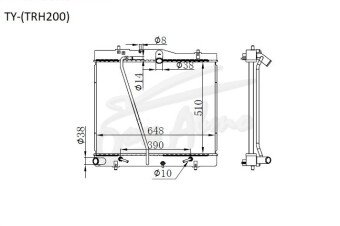 Радиатор TOYOTA HIACE 2004-2019 (TRH200) (1-2TR) 
Бренд: TONGSHI PL26AT