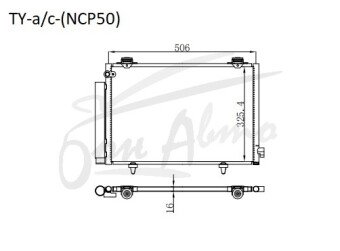 Радиатор кондиционера TOYOTA SUCCEED 2002- (NCP50)
Бренд: TONGSHI AL16
