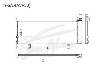 Радиатор кондиционера DAIHATSU ALTIS 2011-2017 (AVV50)(гибрид) 
Бренд: TONGSHI AL16