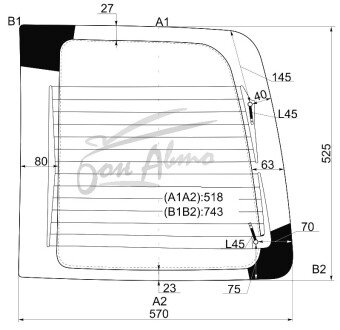 Стекло заднее с обогревом TOYOTA LAND CRUISER 1997-2007 (FJ100-L) 
Бренд: BENSON