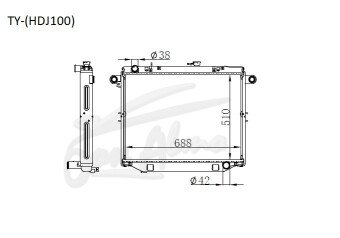 Радиатор TOYOTA LAND CRUISER 1997-2007 (HDJ100) (1HD) 
Бренд: TONGSHI PL48MT