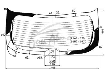Стекло заднее с обогревом TOYOTA HARRIER 2003-2013 (XU30-FLAT-спойлер) 1 отверстие 
Бренд: BENSON