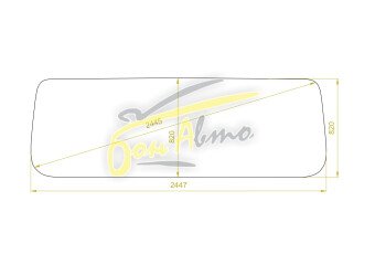 Стекло лобовое SHACMAN X3000 2020- (2447*820*2445) 
Бренд: КДМ с синей полосой