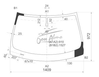 Стекло лобовое INFINITI QX50 2013- (J50) 
Бренд: BENSON с синей полосой