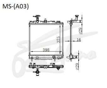 Радиатор MITSUBISHI SPACE STAR 2012- (A03,A05) (3A90) 
Бренд: TONGSHI PL16MT