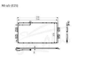 Радиатор кондиционера NISSAN CARAVAN 2001-2012 (E25) 
Бренд: TONGSHI AL16
