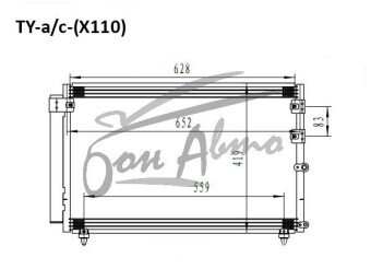 Радиатор кондиционера TOYOTA VEROSSA 2001-2004 (GX110) 
Бренд: TONGSHI AL16