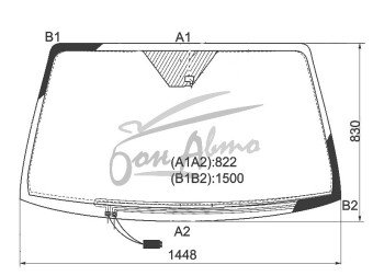 Стекло лобовое SSANGYONG REXTON 2002-2012 (LHD) обогрев щеток, место под датчик дождя, 
Бренд: FYG с синей полосой