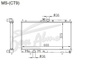 Радиатор MITSUBISHI LANCER EVOLUTION 2005-2007 (CT9A) (4G63T) 
Бренд: TONGSHI AL42MT