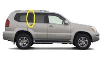 Стекло боковое LEXUS GX 2002-2009 (J120-5d) RQ/RH 
Бренд: BSG Тонированное