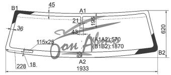 Стекло лобовое HUMMER H2 2000-2009 () 
Бренд: BSG с зеленой полосой