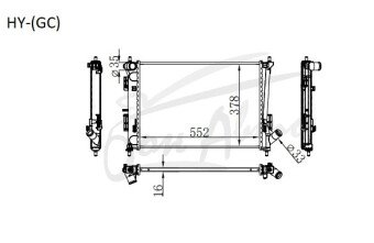 Радиатор HYUNDAI CRETA 2015-2021 (GC) (G4FG) 
Бренд: TONGSHI PL16MT