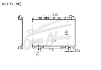 Радиатор NISSAN MURANO 2002-2008 (Z50) (VQ35) 
Бренд: TONGSHI PL16AT