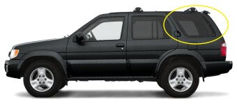 Стекло боковое INFINITI QX4 1995-2004 (R50) SW/LH/X 
Бренд: BSG