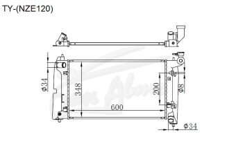 Радиатор TOYOTA WILL VI 2000-2001 (NCP19) (2NZ) 
Бренд: TONGSHI PL16AT