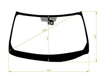 Стекло лобовое INFINITI M 2004-2010 (Y50-LHD) место под датчик дождя 
Бренд: FYG с зеленой полосой