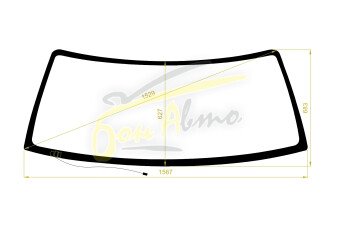 Стекло лобовое NISSAN SAFARI 1997-2007 (Y61-LHD) обогрев щеток 
Бренд: BENSON с синей полосой