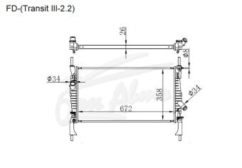 Радиатор FORD TRANSIT 2000-2014 ()(2006) (dies 2.2-2.4) 
Бренд: TONGSHI PL26MT