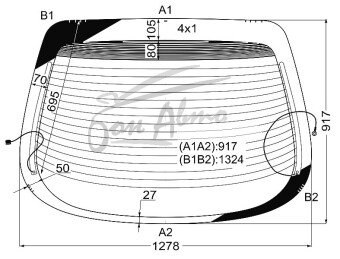 Стекло заднее с обогревом TOYOTA CORONA SF 1992-1996 (ST190-5d h/b) 
Бренд: BSG