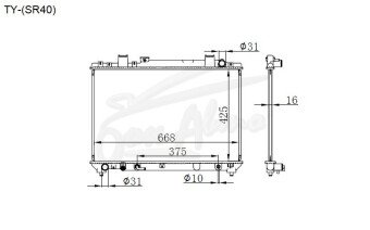 Радиатор TOYOTA TOWN ACE NOAH 1996-2001 (SR40) (3-4S,7K) 
Бренд: TONGSHI PL16AT