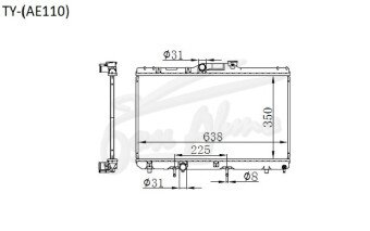 Радиатор TOYOTA COROLLA 1995-2000 (AE110)(4d sed) (4-5A) 
Бренд: TONGSHI PL16AT