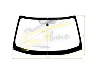 Стекло лобовое HONDA CR-V 2001-2006 (RD5-RHD) фурнитура, 
Бренд: BENSON с синей полосой