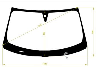Стекло лобовое INFINITI QX70 2013-2019 (S51-LHD) обогрев щеток, место под датчик дождя, 
Бренд: КМК с синей полосой