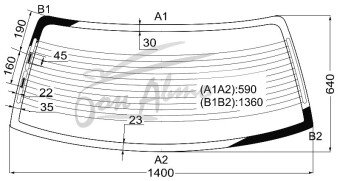 Стекло заднее с обогревом TOYOTA CROWN 1995-1999 (GS150-sed) 
Бренд: ZDG