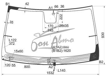 Стекло лобовое MERCEDES M-CLASS 2011-2019 (W166-LHD) обогрев щеток, место под датчик дождя, 
Бренд: BENSON