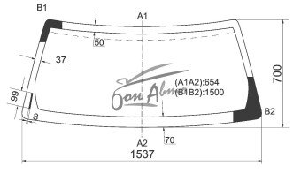 Стекло лобовое JEEP LIBERTY 2001-2007 (KJ) 
Бренд: BSG с зеленой полосой