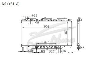 Радиатор NISSAN PATROL 1997-2010 (Y61) (TB) 
Бренд: TONGSHI AL36AT