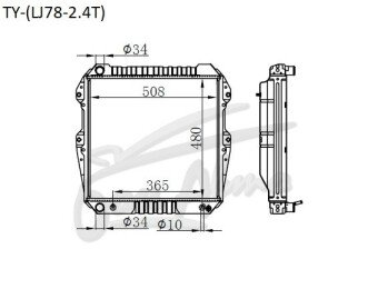 Радиатор TOYOTA LAND CRUISER PRADO 1990-1996 (LJ78) (2LT) 
Бренд: TONGSHI AL48AT