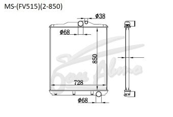 Радиатор MITSUBISHI FUSO SUPER GREAT 1996- (FV515)(2-850) (6M,6D,8M,8D) 
Бренд: TONGSHI PL56MT