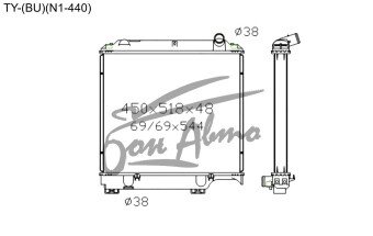 Радиатор TOYOTA TOYOACE 1984-2000 (BU)(440-б/г) (15B-B) 
Бренд: TONGSHI PL48MT
